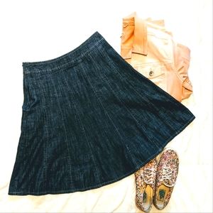 Christopher and Banks Denim Jean Skirt midi, size 4